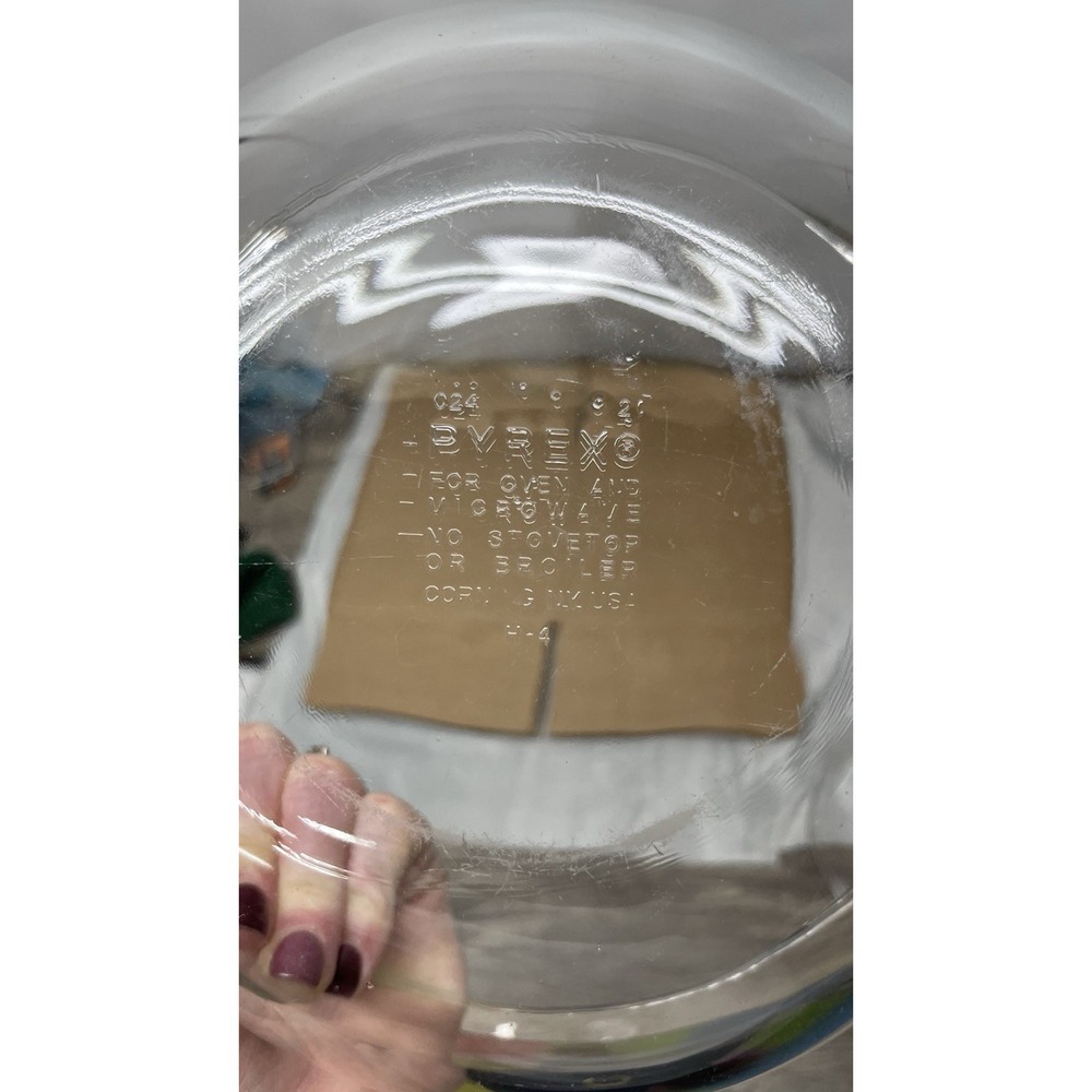 Vintage Pyrex Clear Covered Casserole Dish Round Oven & Microwave Safe USA - Picture 5 of 9